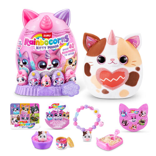 Rainbocorns彩虹獨角馬 驚喜閃亮彩虹蛋-狂熱貓咪彩虹蛋 - 隨機發貨