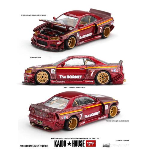 (網店預購) MINI GT Nissan Skyline GT-R (R34) TAMIYA x KAIDO HOUSE "The Hornet" V2 (預計2027年3月發貨)